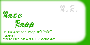 mate rapp business card